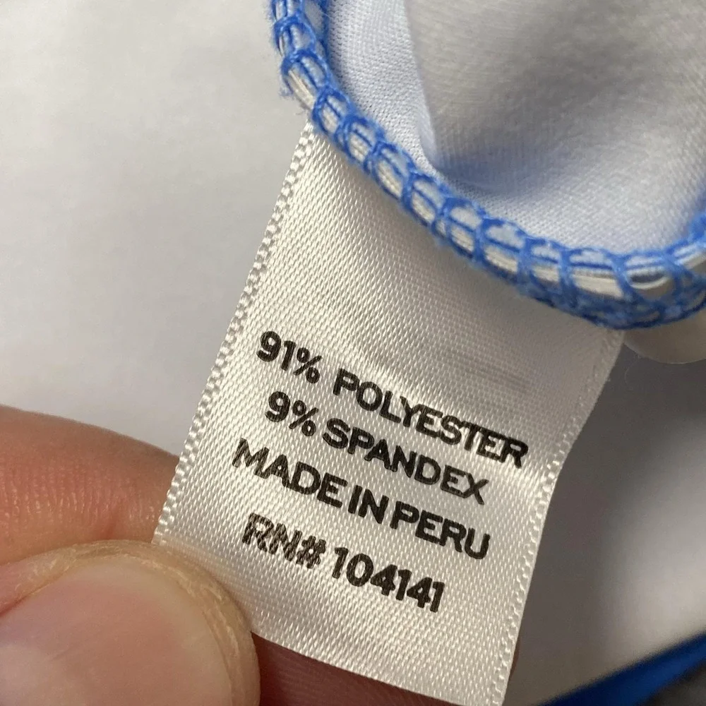 Walter Hagen Polo Shirt Mens Large Blue Stripe Stretch Golf Performance 11